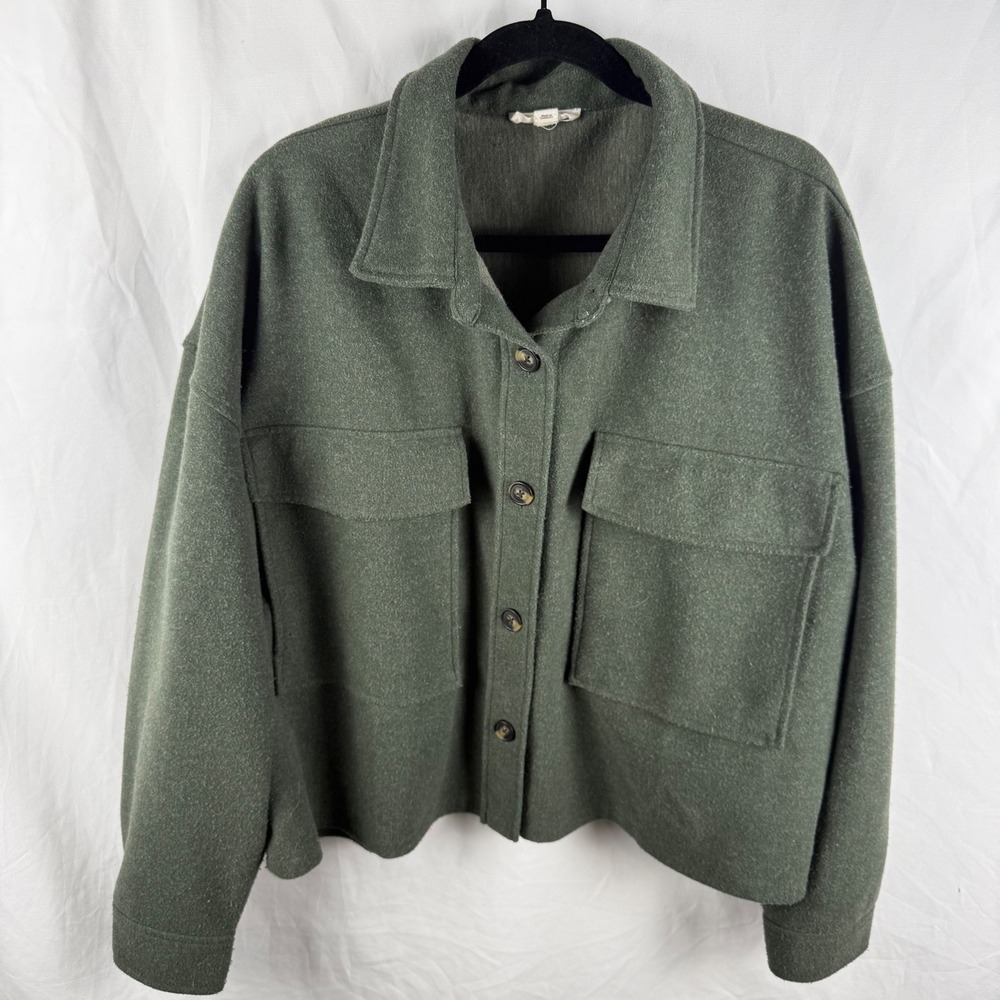 Beachlunchlounge‎ Dark Green Boxy Shacket XL Pockets Minimal Lagenlook Capsule